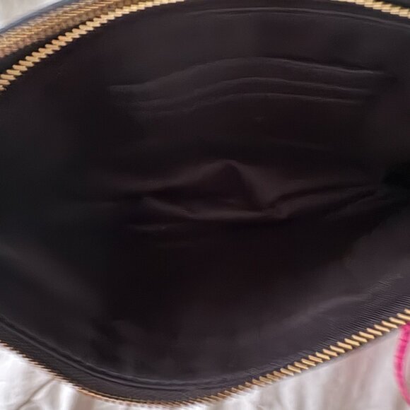 Fossil Devon Double Zip Crossbody Black Leather with Key Charm - Picture 6 of 8